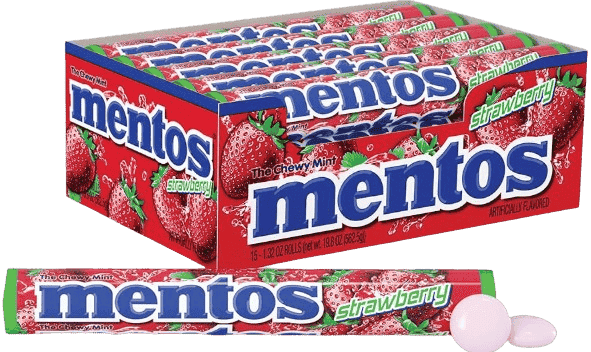 Mentos Strawberry Box 15 Rolls