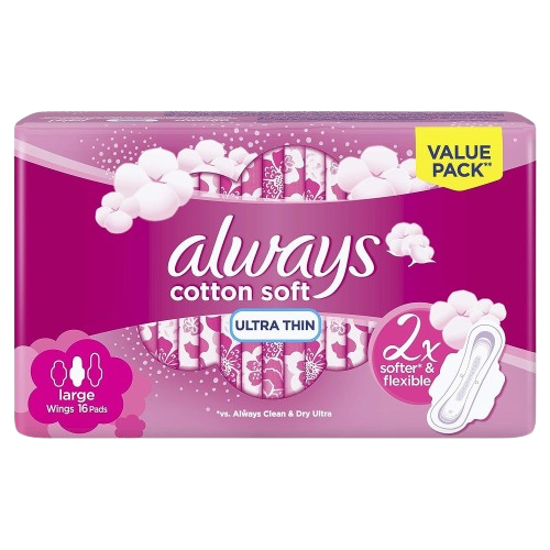 Always Cotton Soft Ultra Thin Large Value Pack 16pcs