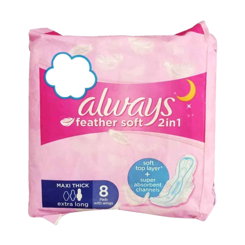 Always Feather Soft 2 in 1 Maxi Thick Long 8 Pads