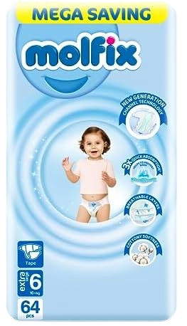 Molfix Baby Diapers Mega Pack Size 6 - 54 Pieces