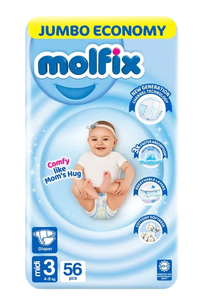 Molfix Diapers Medium  Size3 56 Pcs