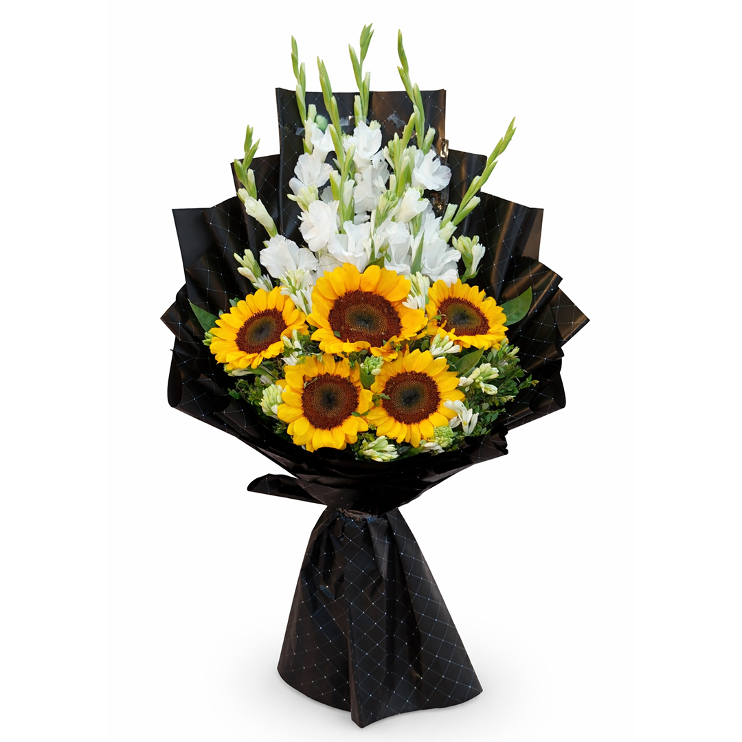 Sunflower & Gladiolus - Black