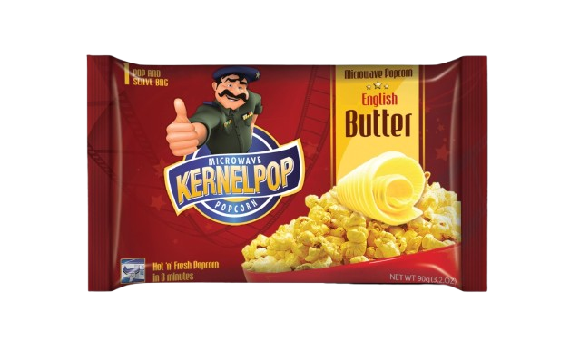 Kernelpop Microwave Popcorns English Butter 90G
