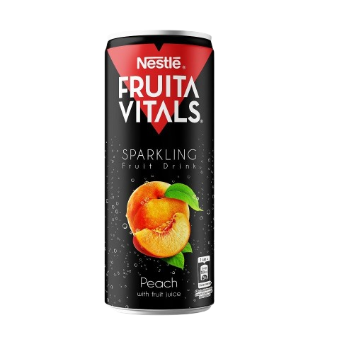Nestle Fruita Vitals Sparkling Drink Peach 250ml Tin
