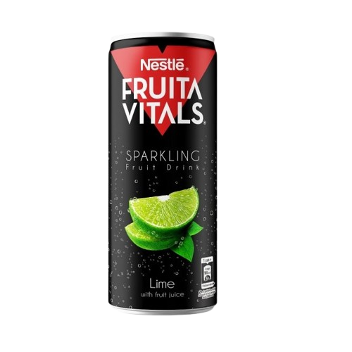 Nestle Fruita Vitals Sparkling Drink Lime Tin 250Ml