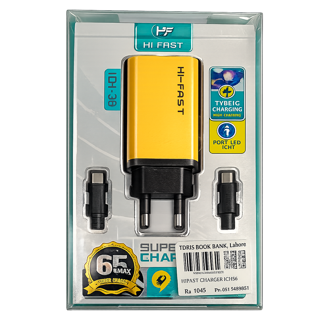 HI-FAST 65W Super Fast Charger Dual Type C Port