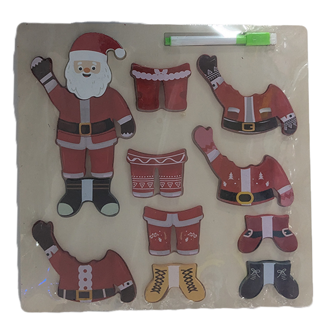 Wooden Santa Claus Dress Up Puzzle