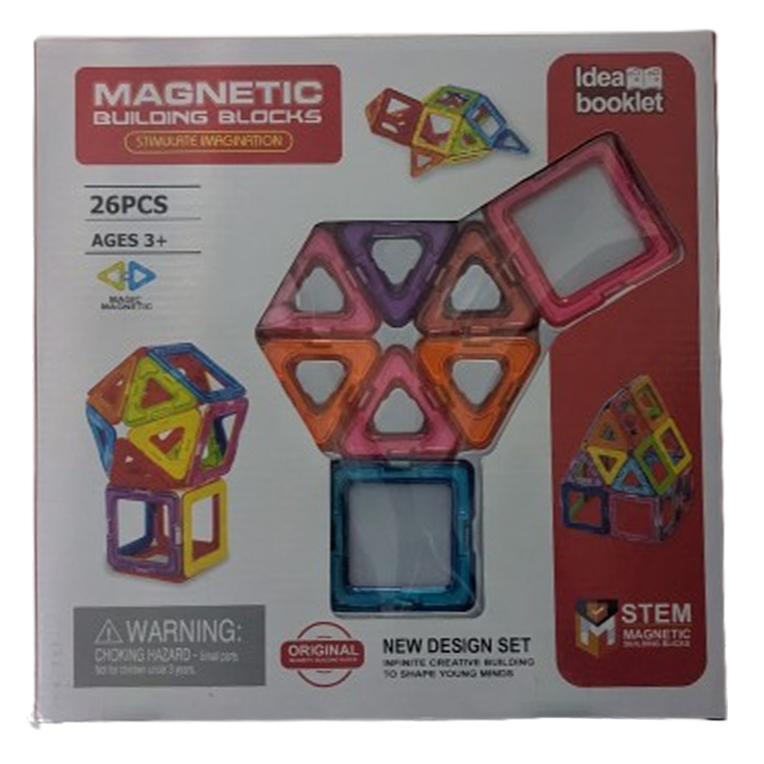26 Piece Magnetic Building Blocks Set