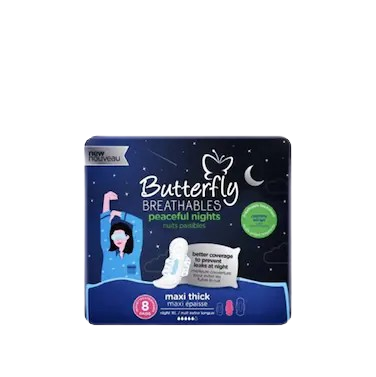 Butterfly Breathables Dreamy Nights Maxi Thick Night XL 8 Pads