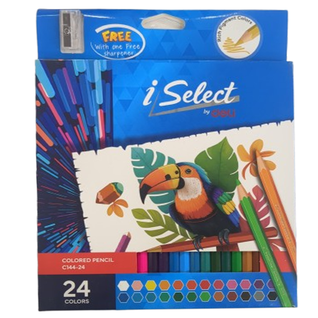 iSelect by Deli 24-Color Premium Colored Pencil Set