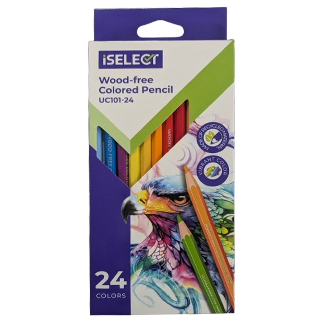 iSelect 24-Color Wood-Free Eco-Friendly Colored Pencils