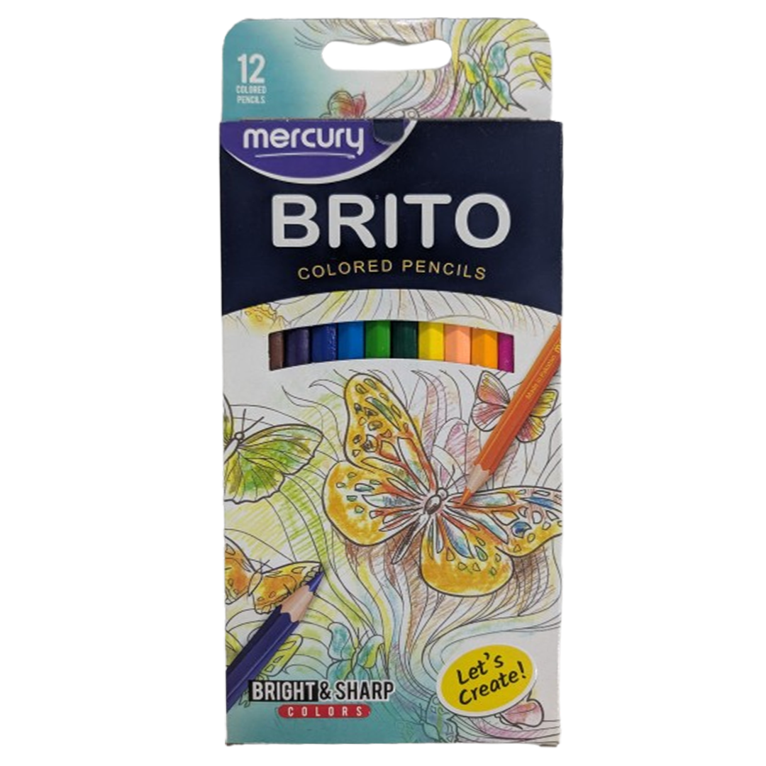 Mercury Brito 12 Piece Bright & Sharp Colored Pencil Set