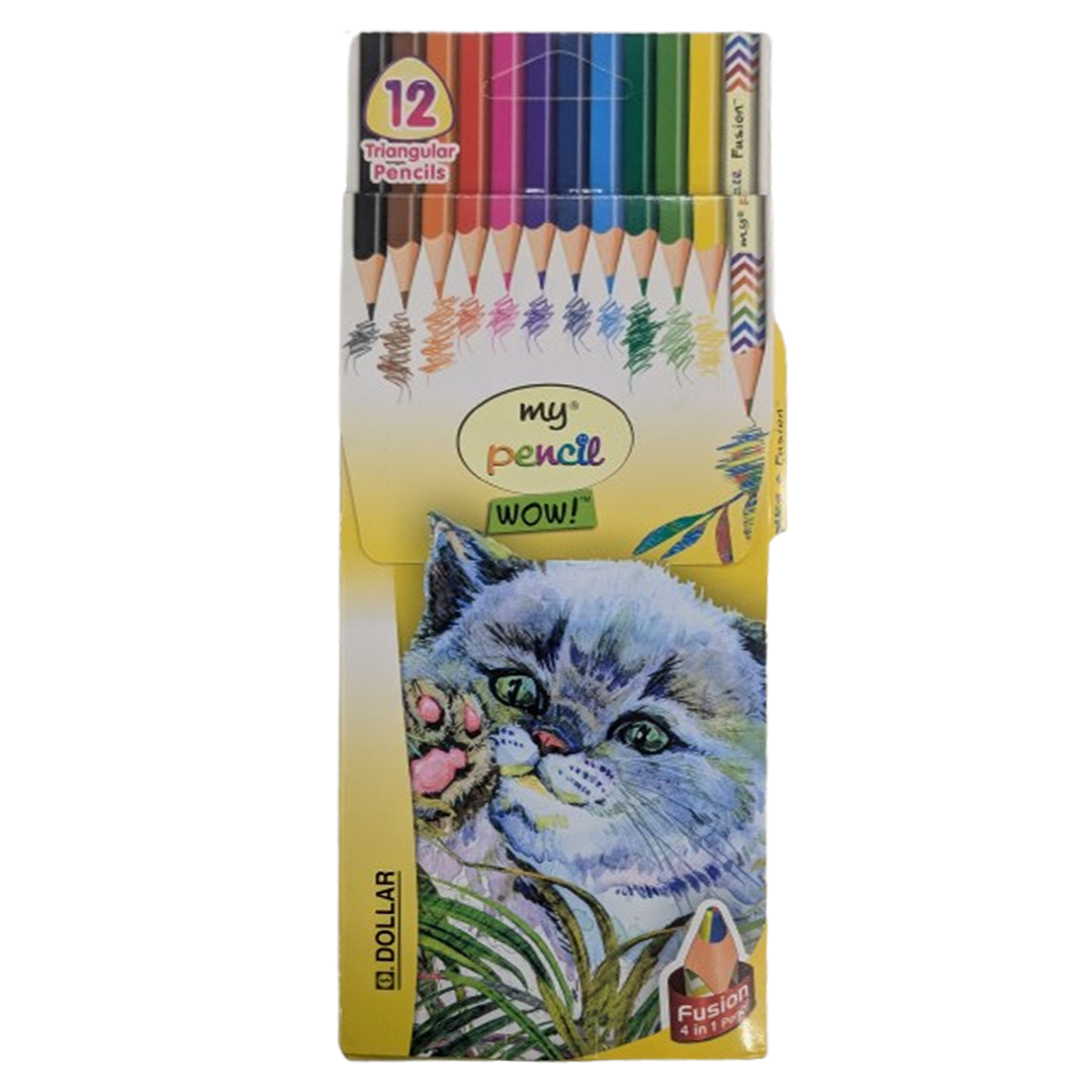 Dollar My Pencil WOW! 12 Piece Triangular Colored Pencil Set