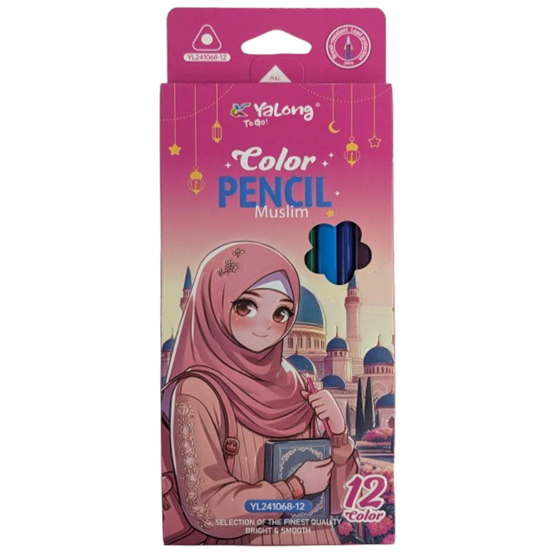 Yalong To Go! 12 Color Muslim Edition Premium Colored Pencils