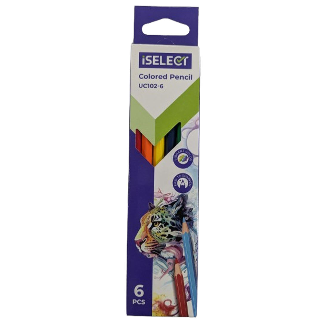 iSelect 6-Piece Vibrant Colored Pencil Set