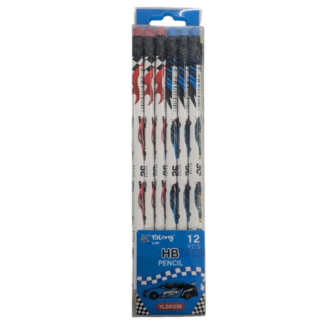 Yalong To Go! 12 Piece Racing Series HB Graphite Pencil Set