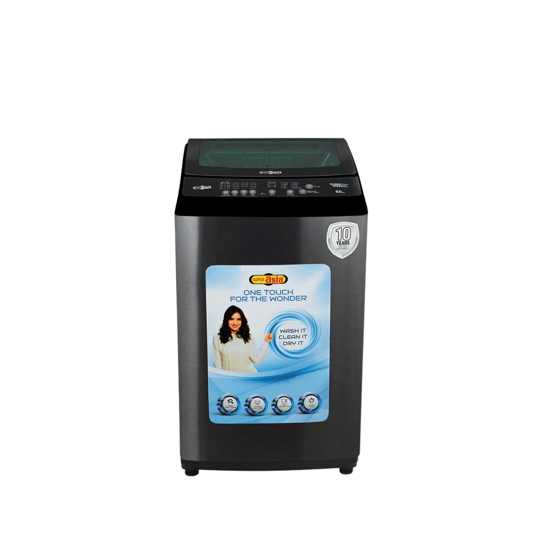 Super Asia Automatic Washing Machine SA-809G Black Metal