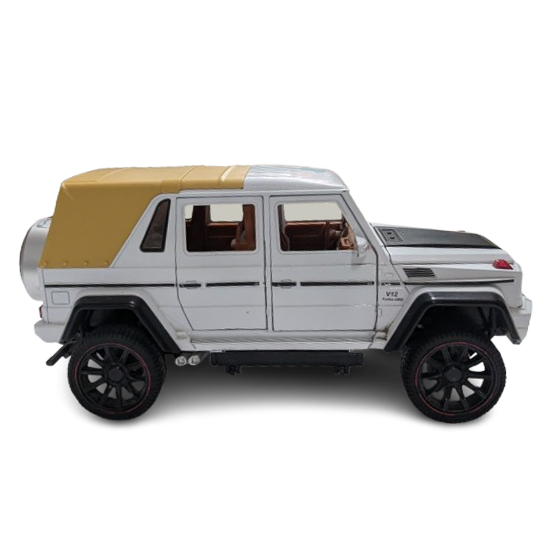 Die-Cast Off-Road SUV Toy Vehicle with Spare Wheel White & Yellow