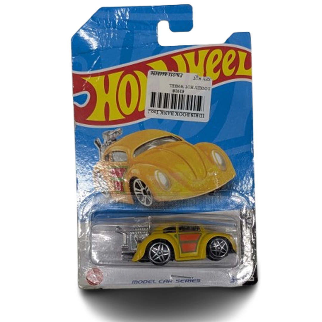 Die-Cast Custom Beetle Hot Rod Toy Car Blister Pack Yellow