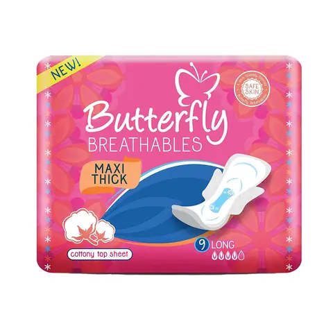 Butterfly Breathables Maxi Thick Long 9 Pads