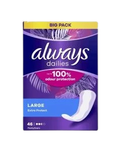 Always Dailies 46 Pantyliners Large Extra Protect
