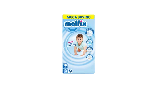 Molfix Diaper 5 Junior Mega Saving 11-18 KG 62-Pack
