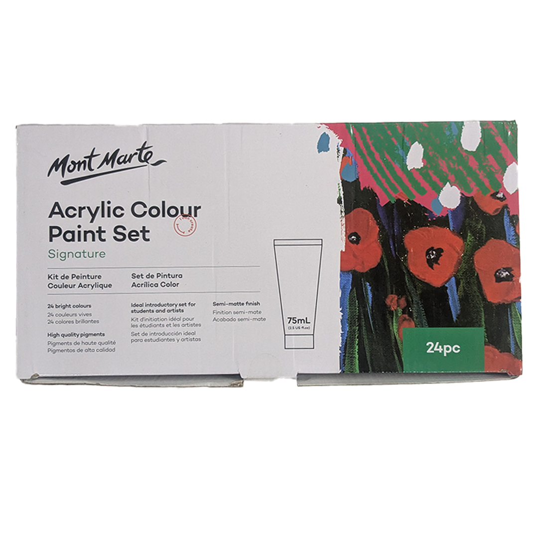 Mont Marte Signature Acrylic Colour Paint Set (24 Pieces x 75ml)