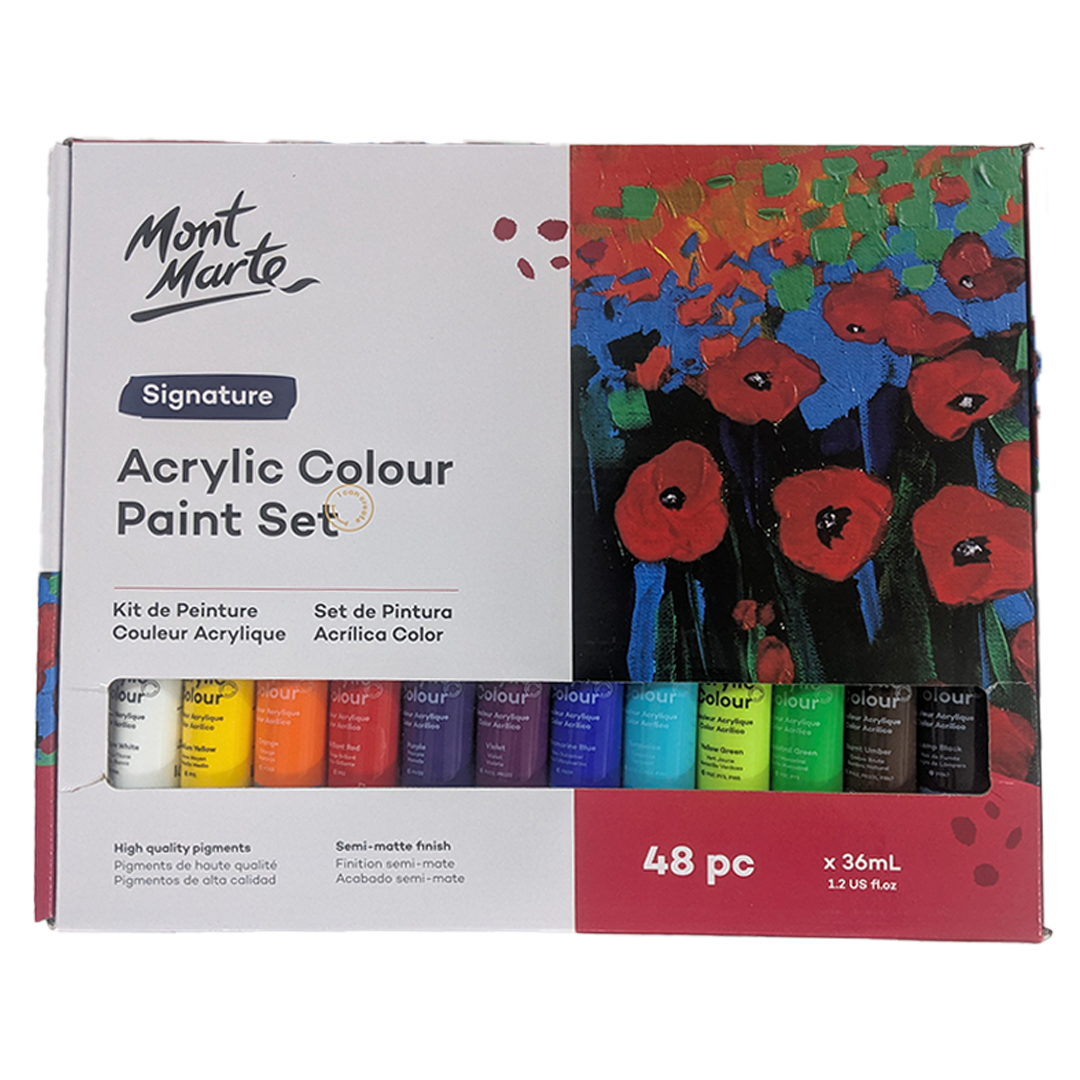 Mont Marte Signature Acrylic Colour Paint Set (48 Pieces x 36ml)
