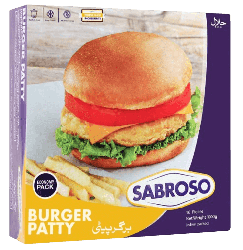 Sabroso Plain Chicken Burger Patty 16Pcs 1000Gms