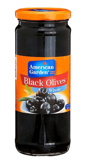 American Garden Black Olives Whole 450G