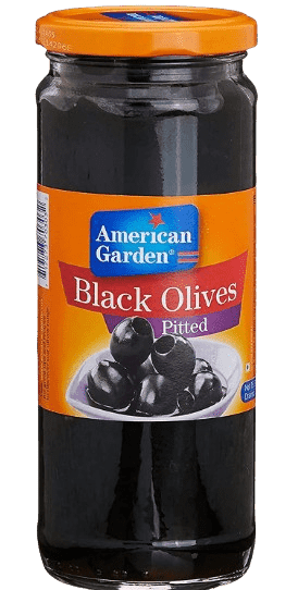 American Garden Pitted Black Olives 450G