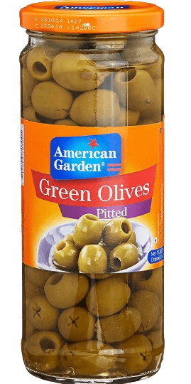 American Garden Green Pitted Olives 450G