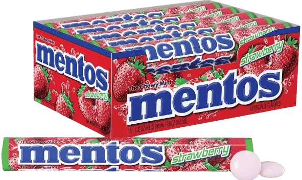 Mentos Strawberry Box 15 Rolls