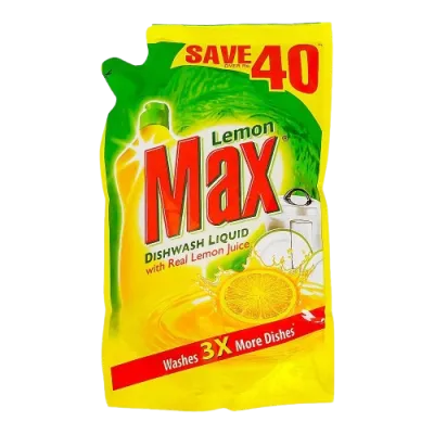 Lemon Max Dishwash Liquid Pouch 450ml