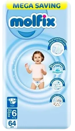 Molfix Baby Diapers Mega Pack Size 6 - 54 Pieces