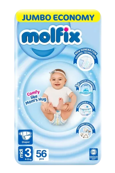 Molfix Diapers Medium  Size3 56 Pcs