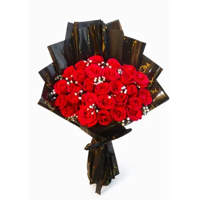 Premium Rose & Baby Breath Bouquet