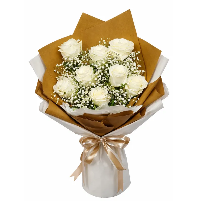 Elegant White Roses Bouquet