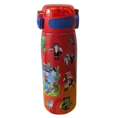 Minecraft themed kids water bottle
