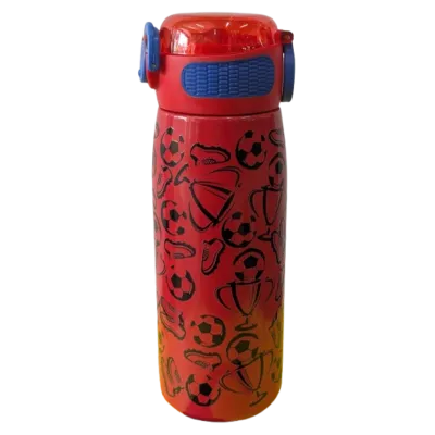 Red Football Themed Water Bottle