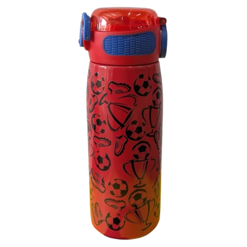 Red Football Themed Water Bottle