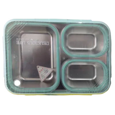 Delicious Life 3-Compartment Stainless Steel Bento Lunch Box