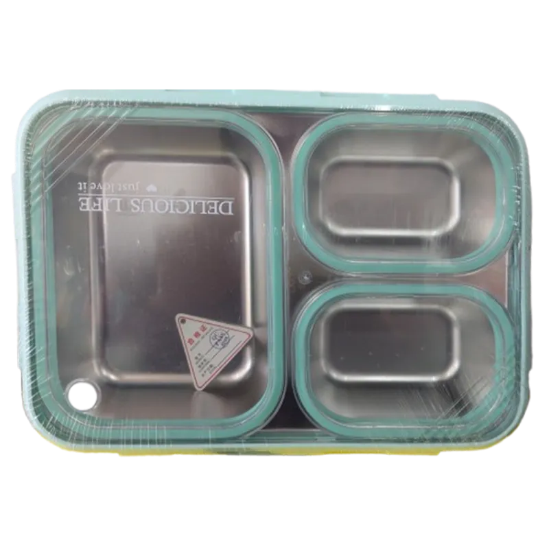 Delicious Life 3-Compartment Stainless Steel Bento Lunch Box