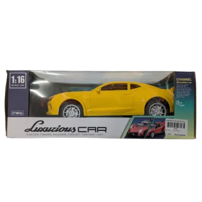 Yellow RC Camaro Sports Car  1/16 Scale Luxurious Series Remote Control Vehicle
