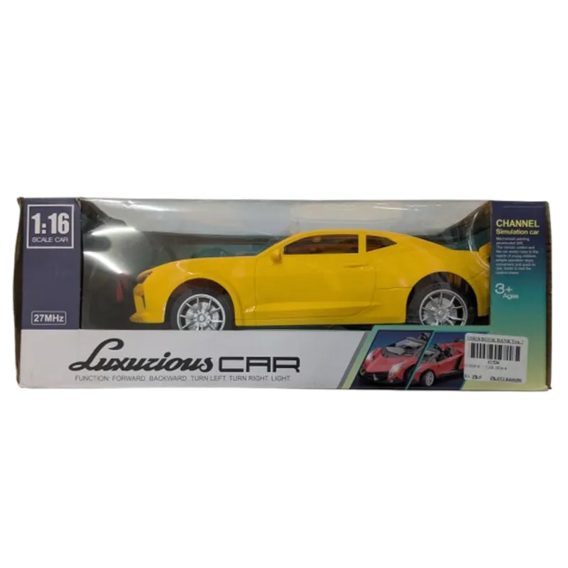 Yellow RC Camaro Sports Car  1/16 Scale Luxurious Series Remote Control Vehicle