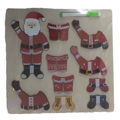 Wooden Santa Claus Dress Up Puzzle
