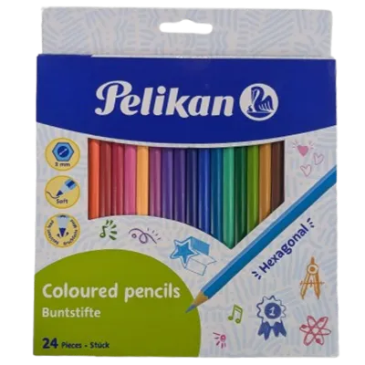 Pelikan 24-Piece Premium Hexagonal Coloured Pencils