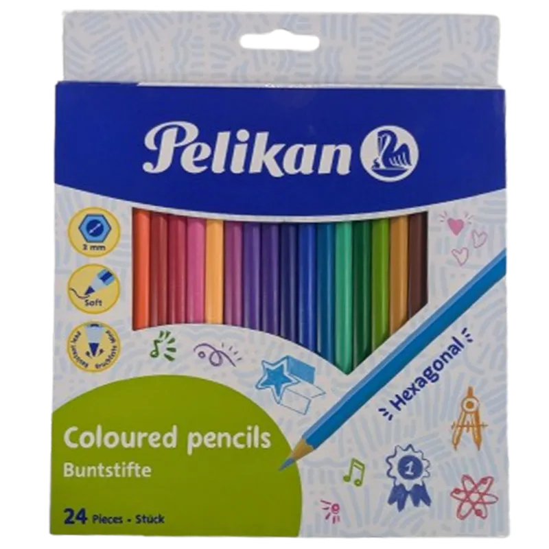 Pelikan 24-Piece Premium Hexagonal Coloured Pencils