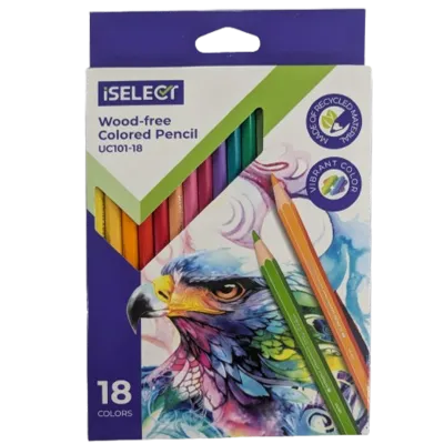 iSelect 18-Color Wood-Free Eco-Friendly Colored Pencils