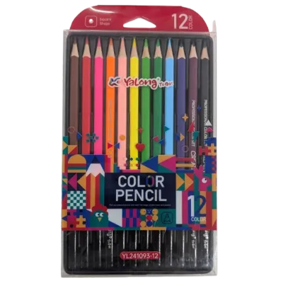 Yalong To Go! 12-Color Square Shape Color Pencil Set